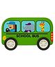 Wudly Wooden School Bus Toy for Kids  Cartoon Bus Vehicle Pretend Play Toy