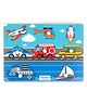 Wudly Wooden Vehicle Puzzle Board for Kids  Transport Learning Jigsaw Puzzle