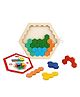 Wudly Wooden Hexagon Puzzle Board Game for Kids  Color Pattern Matching Brain Teaser