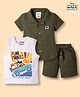 Babyhug Disney Half Sleeves Shirt & Shorts Woven Set With T-Shirt & Mickey Mouse Graphics - Multicolor