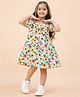 StyloBug Cotton Woven Half  Sleeves Floral Printed Dress -Multi Colour