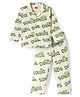 Babyhug Cotton Knit Full Sleeves Shirt & Pyjama Co-ord Night Suit with Dino Print - White
