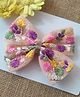 Krisha's KALACAREE Floral Embroidered Bow Applique Detailed Hair Clip - Peach
