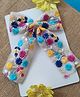 Krisha's KALACAREE Floral Embroidered Bow Applique Detailed Hair Clip - Multi Colour