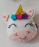 Krisha's KALACAREE Glitter Embellished Floral & Unicorn Applique Detailed Alligator Hair Clip - White