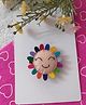 Krisha's KALACAREE Floral Applique Detailed Alligator Hair Clip - Multi Colour