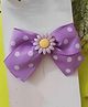 Krisha's KALACAREE Polka Dot Printed Floral & Bow Applique Detailed Alligator Hair Clip - Purple