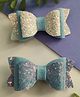 Krisha's KALACAREE Set Of 2 Bow Applique Detailed Sequins Embellished Alligator Hair Clip - Blue