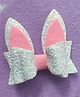 Krisha's KALACAREE Bunny Ear Applique Detailed Sequins Embellished Alligator Hair Clip - White