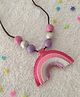 Krisha's KALACAREE Beads & Rainbow Embellished Necklace - Pink