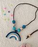 Krisha's KALACAREE Watermelon Pendant & Beads Detailed Necklace - Blue