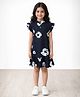 Anthrilo Cotton Blend Knit Sleeveless Frill Detailed Floral  Printed Dress - Black