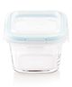 ATTRO Glassox Borosilicate Mini Square Glass Food Container with Lock Lid Air-Tight 160 ml Set of 2 - Transparent