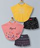 Plum Tree Viscose Rayon Knit Pack Of 2 Sleeveless Floral &  Polka Dots Printed Poncho Tops & Shorts Set  - Multi Colour