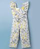 Twetoons Woven Sleeveless Jumpsuit With Leaf Print & Belt - Grey