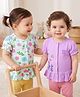 Babyoye 100% Cotton Interlock Knit Half Sleeves Jhablas With Eco Jiva Finish Floral Print Pack of 2 - Multicolour