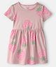 Carter's Cotton Woven Half Sleeves Floral Printed Frock - (Colour May Vary)