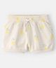 Carter's 100% Cotton Woven Mid Thigh Tropical Theme Printed Shorts - Ivory