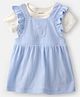 Carter's Woven Half Sleeves Solid Colour T-Shirt & Frock with Pocket Detailing - Blue