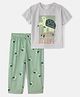 Carter's Knit Half Sleeves T-Shirt & Lounge Pant Set with Turtle Print (Color May Vary)