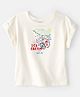 Carter's 100% Cotton Woven Half Sleeves Text Embroidered Top - White