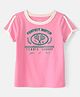 Carter's 100% Cotton Woven Half Sleeves Text Printed Top - Pink