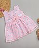 MAC WIN Cotton Blend Woven  Sleeveless Floral Printed Bow Applique Detailed Dress - Pink