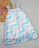 MAC WIN Chiffon Woven Sleeveless Abstract Printed Dress - Blue
