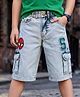 Pine Kids Marvel Denim Above Knee Length Cargo Short With Spider Man Graphic & Badge Detailing - Light Blue