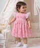 Somersault Cotton Woven Frill Sleeves Castle Printed Dress - Pink