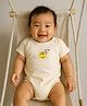Somersault Cotton Knit Half Raglan Sleeves Tiger Printed Onesie - White
