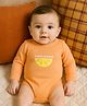 Somersault Cotton Woven Full Sleeves Lemon Printed Onesie - Orange