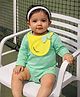 Somersault Cotton Woven Full Sleeves Colour Blocked Onesie - Green