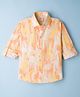 Rikidoos Cotton Woven Full Sleeves Shirt With Animal Print - Beige
