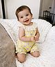 Somersault Cotton Knit Sleeveless Floral Printed Romper - Yellow
