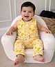Somersault Cotton Woven Sleeveless Abstract Printed Coordinating Jhabla & Pajama Set - Mustard