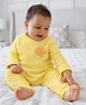 Somersault Cotton Knit Full Sleeves Sun Printed Romper - Yellow