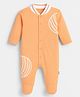 Somersault  Cotton Knit Full Sleeves Abstract Printed Footed Sleepsuit - Orange