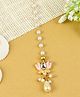 Asthetika Stone & Pearls Embellished Floral Designed Maang Teeka - Pink