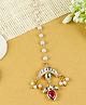 Asthetika Kundan & Pearls Embellished Maang Teeka - Red