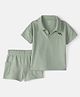 Carter's Knit Half Sleeves Polo T-Shirt & Shorts St with Dino Print (Color May Vary)