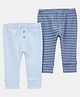 Carter's Cotton Woven Full Length Striped & Solid Leggings Pack Of 2 ( Colour May Vary)