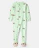 Carter's Cotton Woven Full Sleeves Puppy Printed Footed Sleep Suit - Green