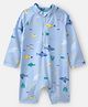 Carter's Raglan Full Sleeves Sea Life Printed Legged Swimsuit - Light Blue