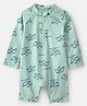 Carter's Raglan Full Sleeves Nautical Theme Printed Legged Swimsuit - Light Green