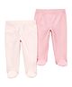 Carter's Cotton Knit Full Length Striped Bootie Leggings Pack Of 2 - Pink