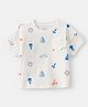Carter's Cotton Knit Half Sleeves  Printed T-Shirts - White
