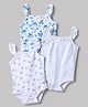 Babyhug 100% Cotton Interlock Knit Sleeveless Onesies With Floral Print Pack of 3 - Multicolor
