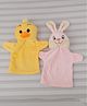 Dukiekooky Height - 22 CM Kids Pack of 2 Duck & Bunny Hand Puppet Set Soft Plush Toys
