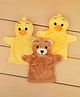 Dukiekooky Height - 22 CM Kids Pack of 3 Duck & Bear Hand Puppet Set Soft Plush Toys
